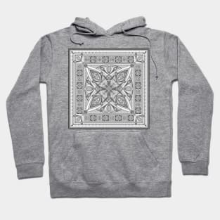 Gray Art Deco Mandala Hoodie